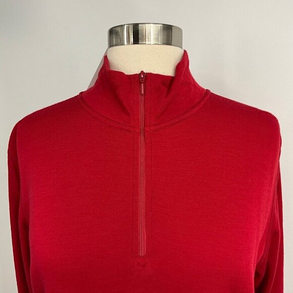 NWT Minus33 Midweight Thermal 1/4 Zip Base Layer Top Red Size M 100% Merino Wool - Picture 15 of 16